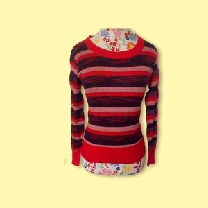 Striped Metallic Pullover